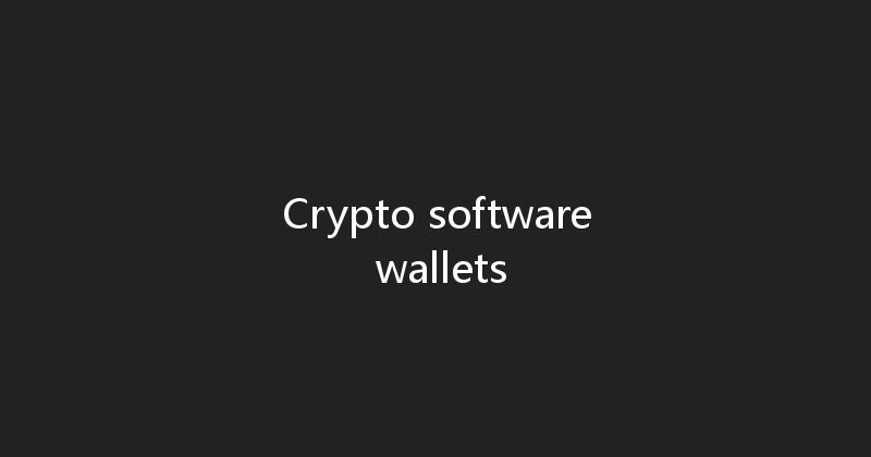 Crypto software wallets 