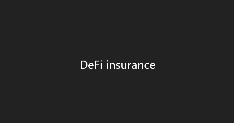 DeFi insurance 