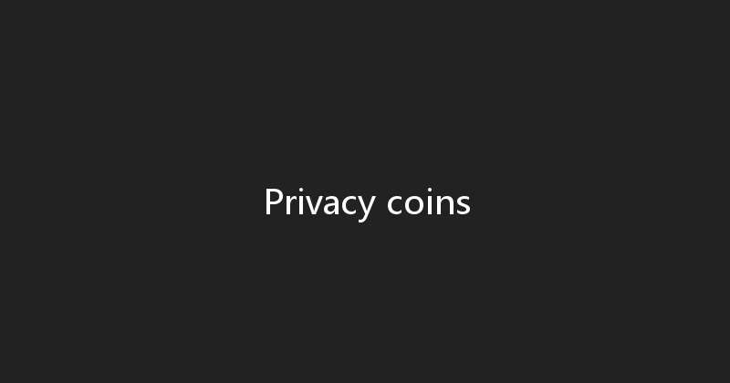 Privacy coins 