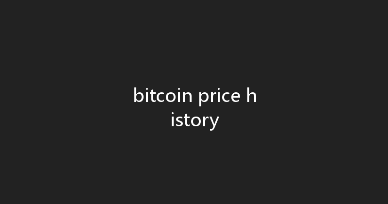 bitcoin price history 