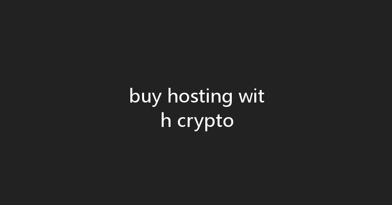 buy hosting with crypto 