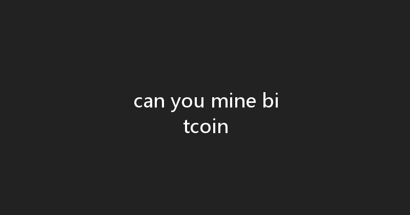 can you mine bitcoin 