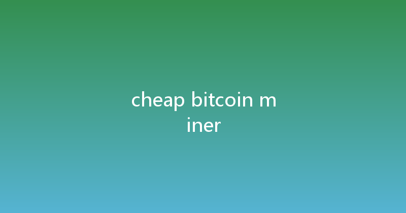 cheap bitcoin miner 