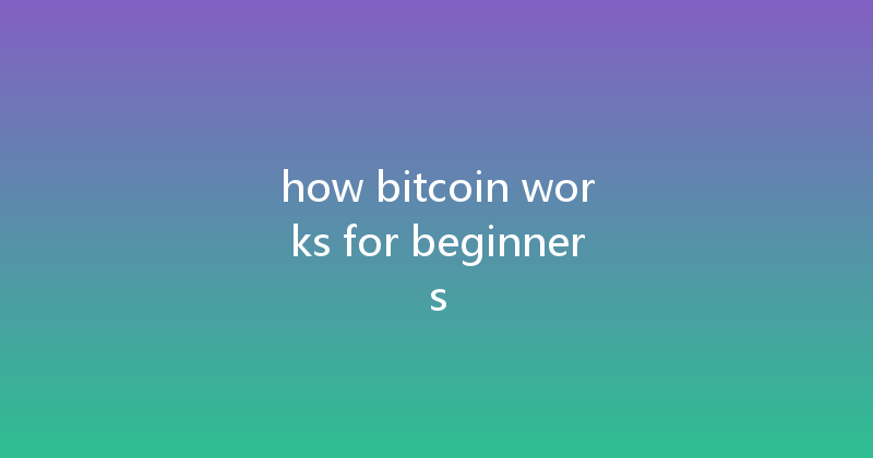 how bitcoin works for beginners 