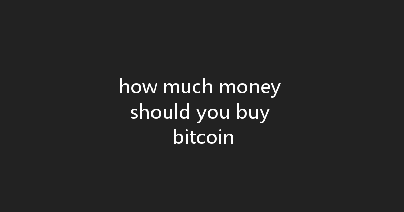 how much money should you buy bitcoin 