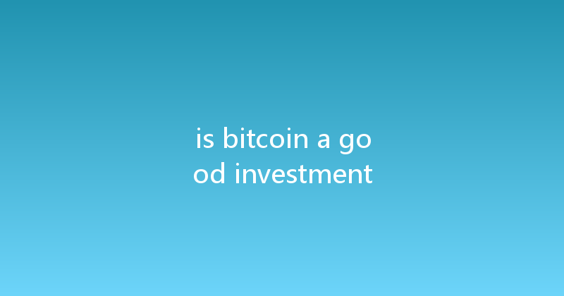 is bitcoin a good investment 