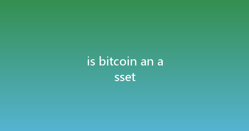 is bitcoin an asset 